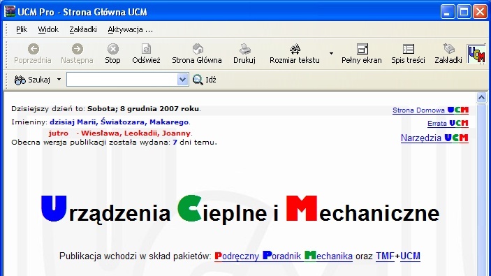 Widok części okna publikacji